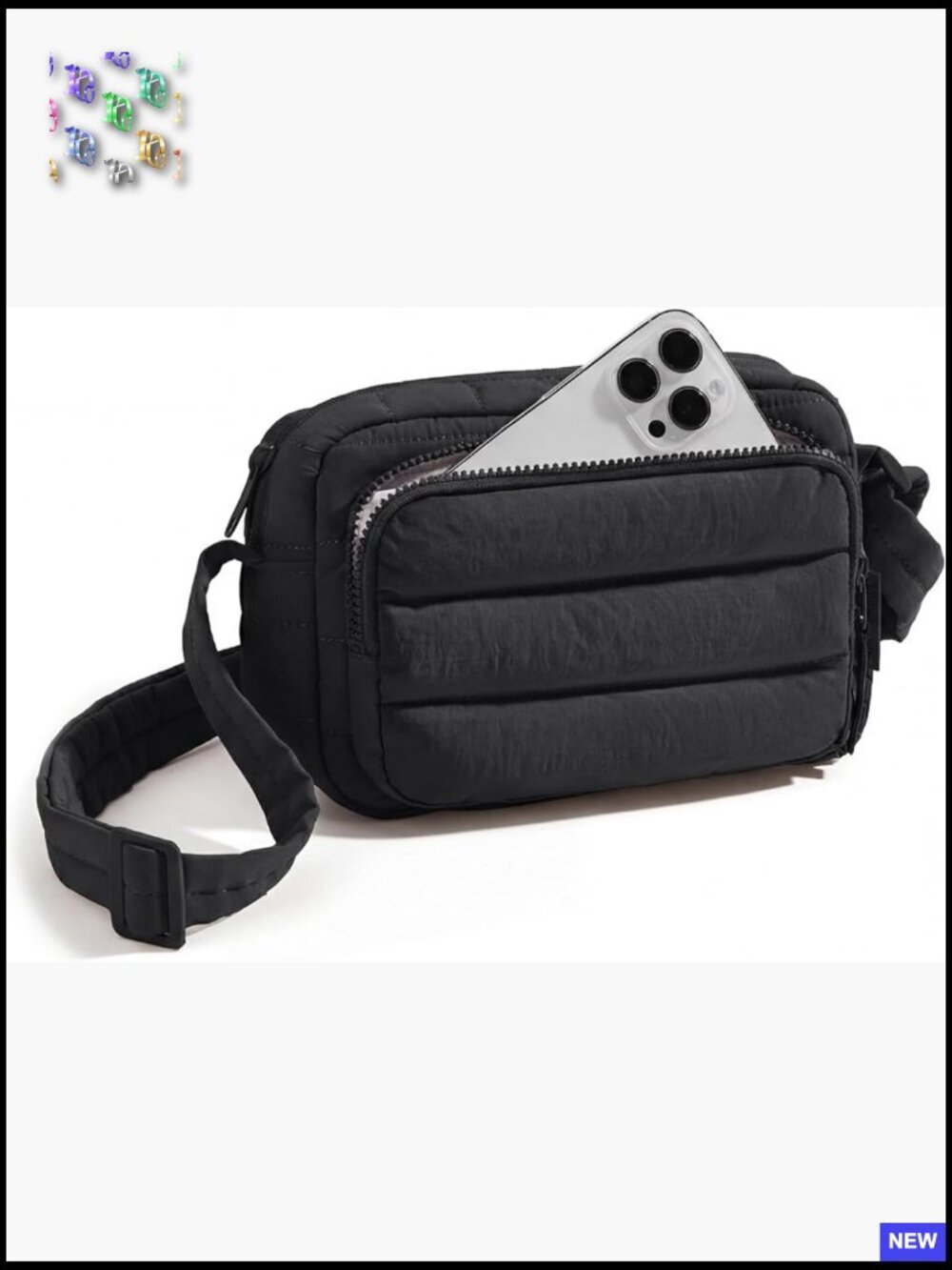 Puffer Crossbody Bag RFID Blocking Lightweight Nylon Minimal Chic